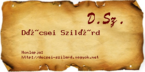 Décsei Szilárd névjegykártya