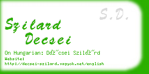 szilard decsei business card
